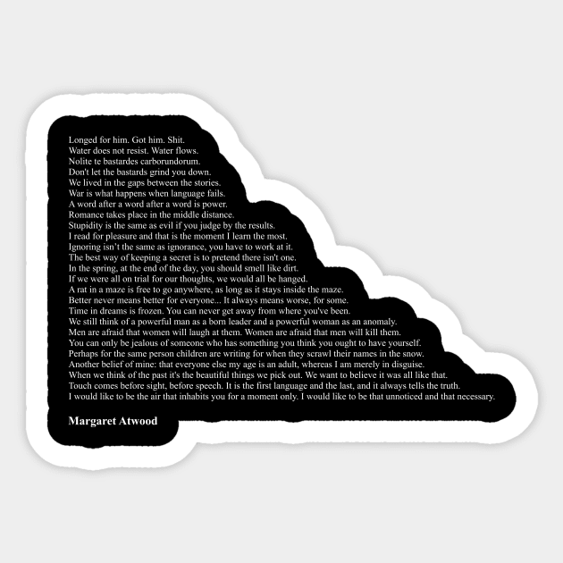 Margaret Atwood Quotes Sticker by qqqueiru